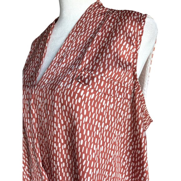 Dolan Left Coast Anthropologie Sleeveless Printed Surplice Top Shirt Size Large - Picture 7 of 10